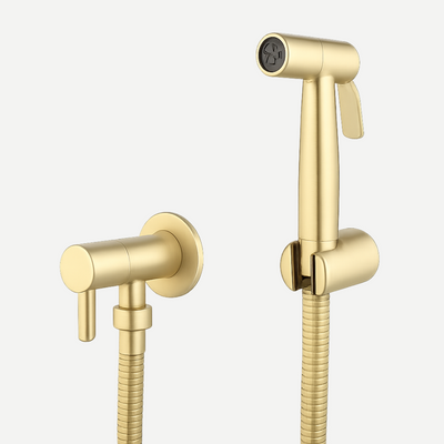 Ducha Higiênica 100% Metal Aço Inox 304 - Mangueira em Inox - Linha Rounded