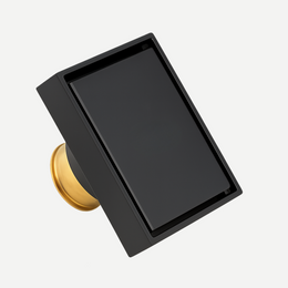 Ralo minimalista com válvula de fechamento e grelha 10x10 Lux