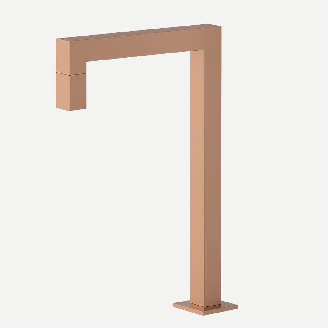 Torneira Bica alta para banheiro Cubo 1/4 de volta Inox 304 - Água fria
