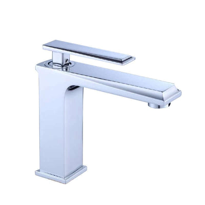 Misturador Monocomando para lavatório de mesa Bica baixa Dacar - Inox e preto fosco