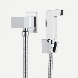 Kit para banheiro Cromado Diamond com Torneira bica baixa - 6 peças