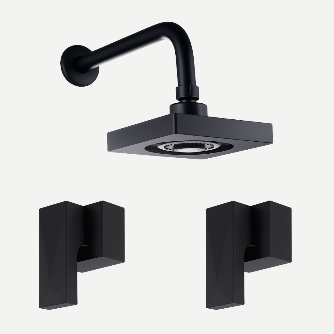 Kit Ducha autolimpante Square + 2 Acabamentos Alavanca Diamante