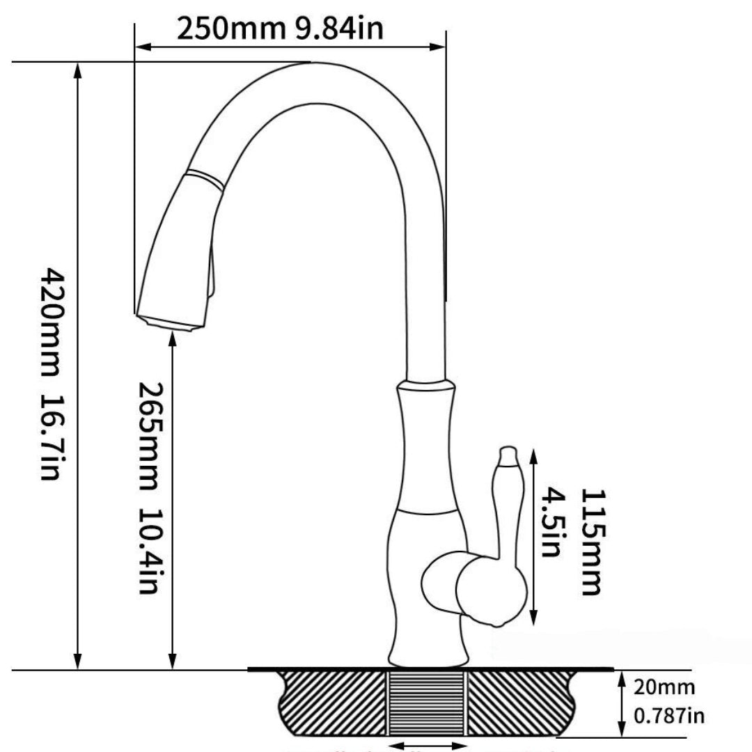 Torneira Cozinha Gourmet Extensiva - Monocomando Neoclássico Neopearl