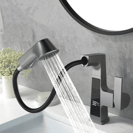 Torneira para Banheiro com Mangueira Extensível e Display - Monocomando Swirl