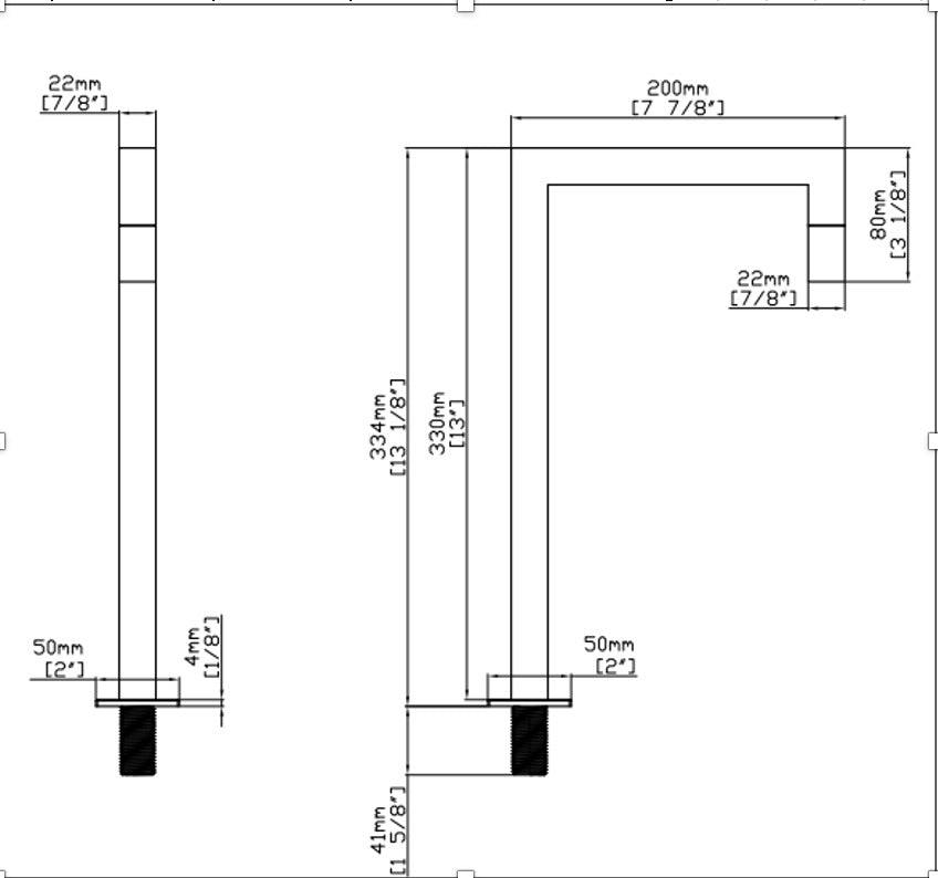 Torneira Bica alta para banheiro Cubo 1/4 de volta Inox 304 - Água fria