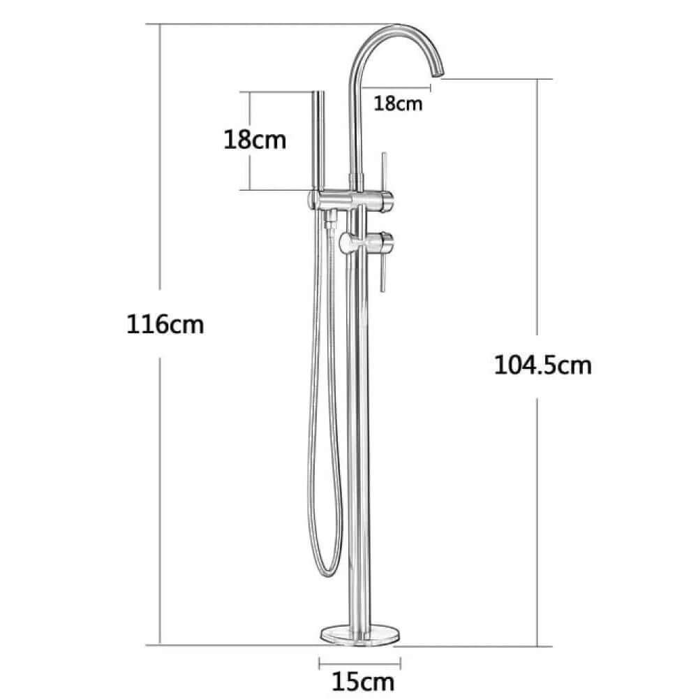 Misturador Monocomando de piso para Banheira Rounded
