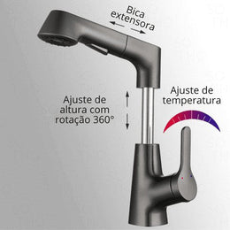 Torneira Monocomando bica média para banheiro com bica extensiva Swirl