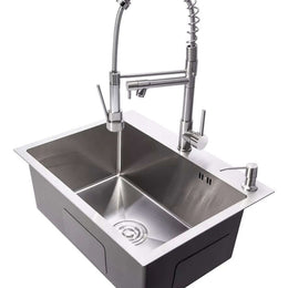 Kit Completo Cuba Inox Escovada de embutir + Torneira Monocomando Gourmet Escovada