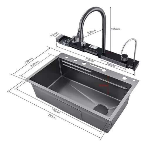 Cuba Smart 2.0 aço inox 304 - Sensor de temperatura - Acessórios e torneira inclusos