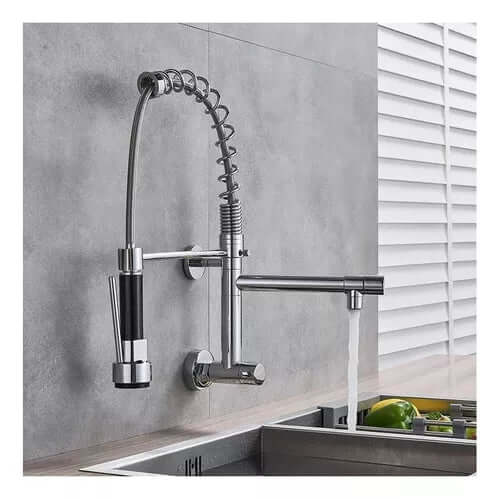 Torneira de Cozinha para Parede Gourmet - Bica Giratória 2 Jatos