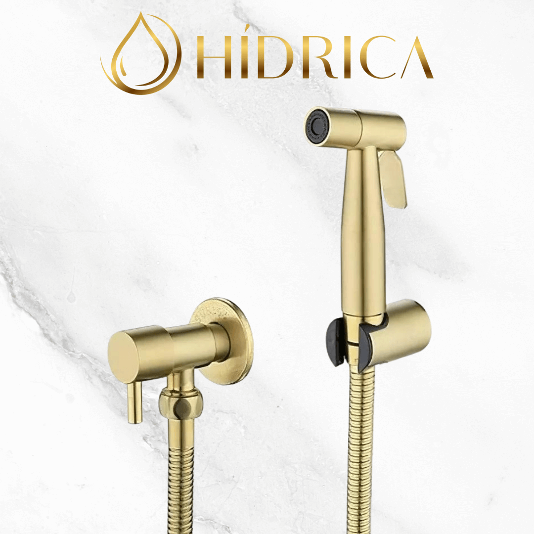 Ducha Higiênica 100% Metal Aço Inox 304 - Mangueira em malha Inoxidável - 1/4 de volta