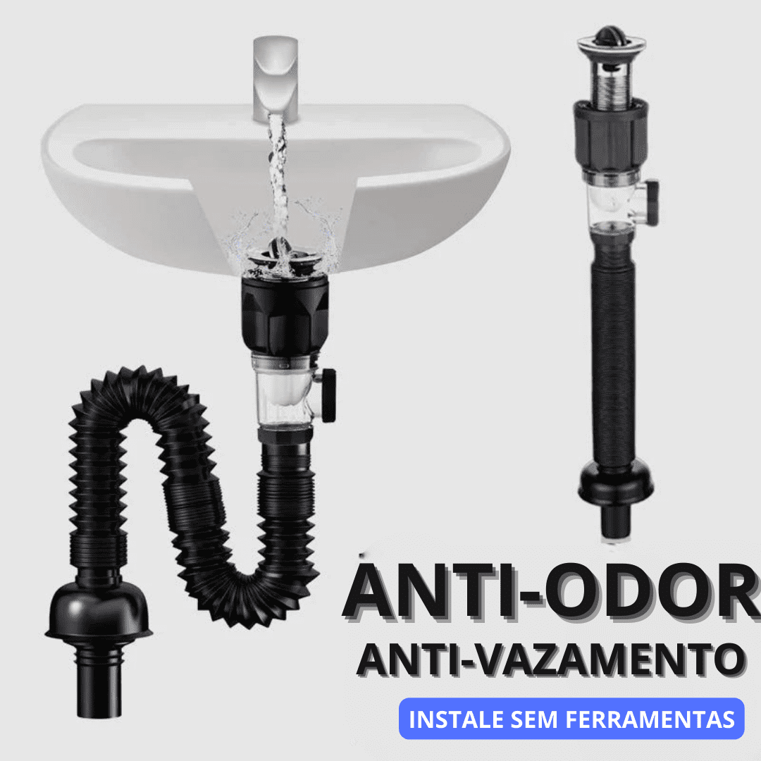 Cano Teléscopico Anti Odor - 100% Livre de vazamentos - Instalação sem ferramentas - Anti entupimento - Promoção ativa - Hídrica