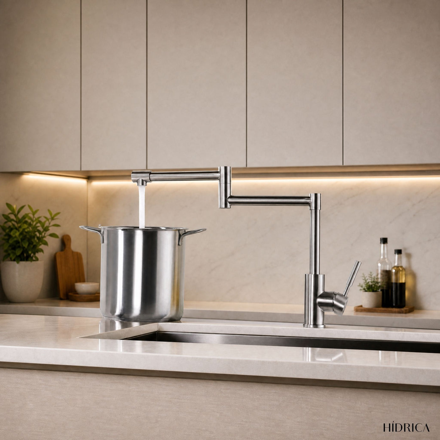Monocomando Articulado Gourmet Aço escovado - Linha Function