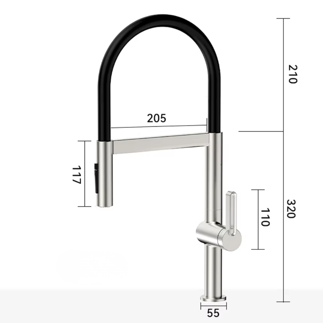 Torneira Monocomando Gourmet Flexível com imã Arqline