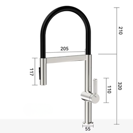 Torneira Monocomando Gourmet Flexível com imã Arqline