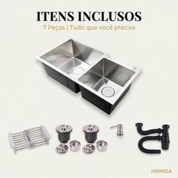 Cuba Dupla Square 78X43 Inox 304 Preta