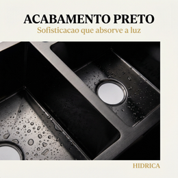 Cuba Dupla Square 78X43 Inox 304 Preta