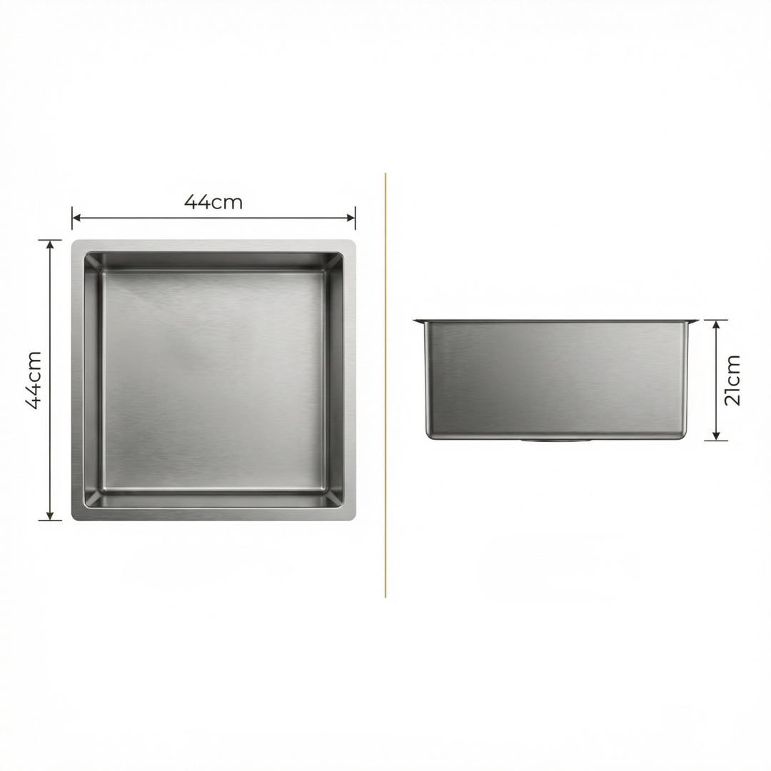 Cuba Gourmet Square 44x44 Escovada Inox 304