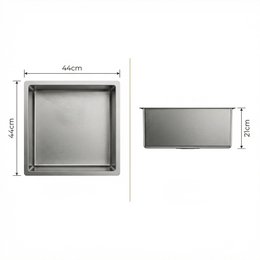 Cuba Gourmet Square 44x44 Escovada Inox 304