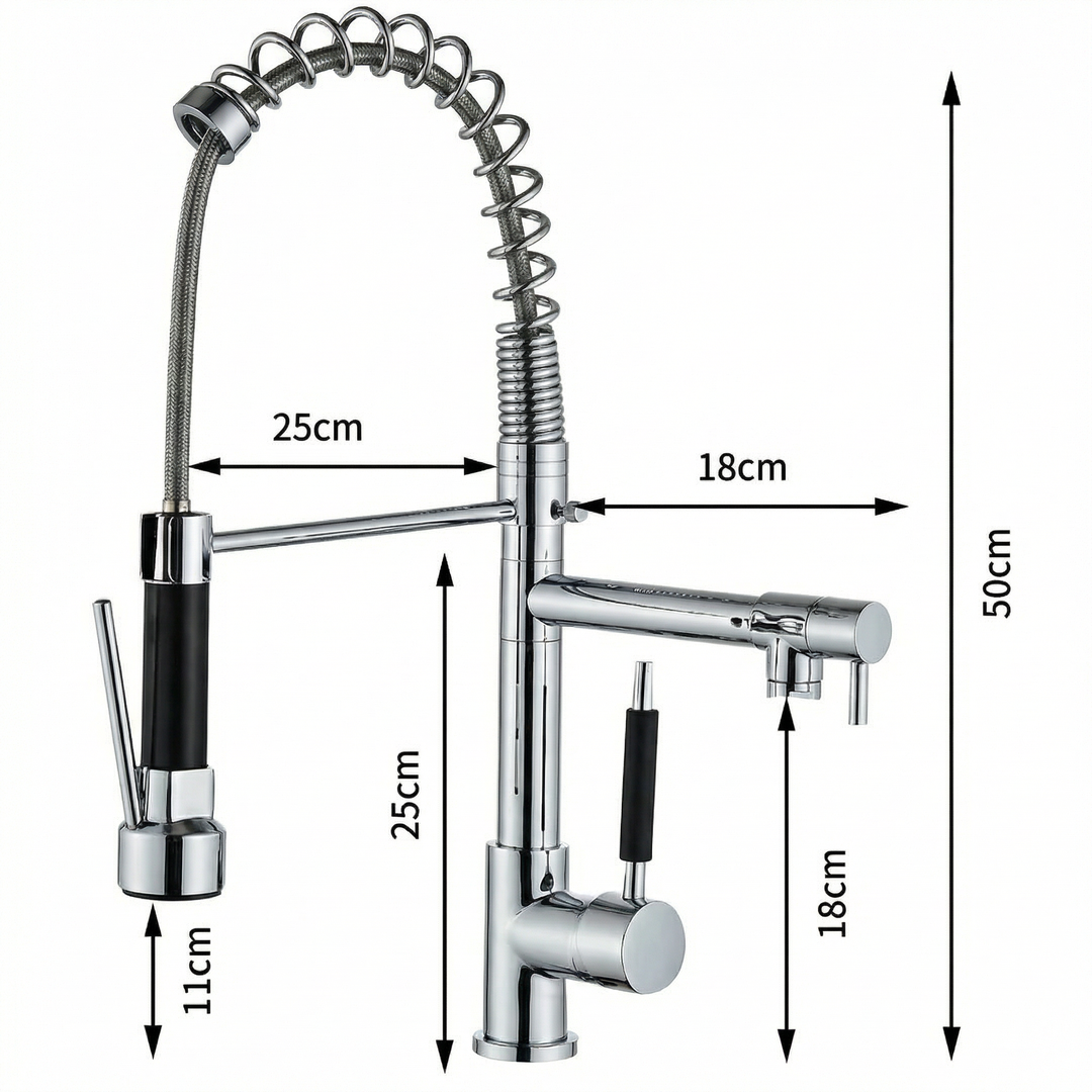 Torneira Gourmet bica dupla para Cozinha monocomando Artisan