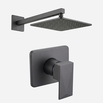 Kit Completo Chuveiro Deluxe - Ducha de parede Inox 20X20 + Acabamento Monocomando Deluxe