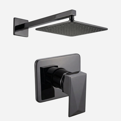 Kit Completo Chuveiro Deluxe - Ducha de parede Inox 20X20 + Acabamento Monocomando Deluxe