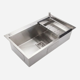 Cuba Gourmet Artisan Aço Escovado 78x45 Inox 304 com dispênser e cesta