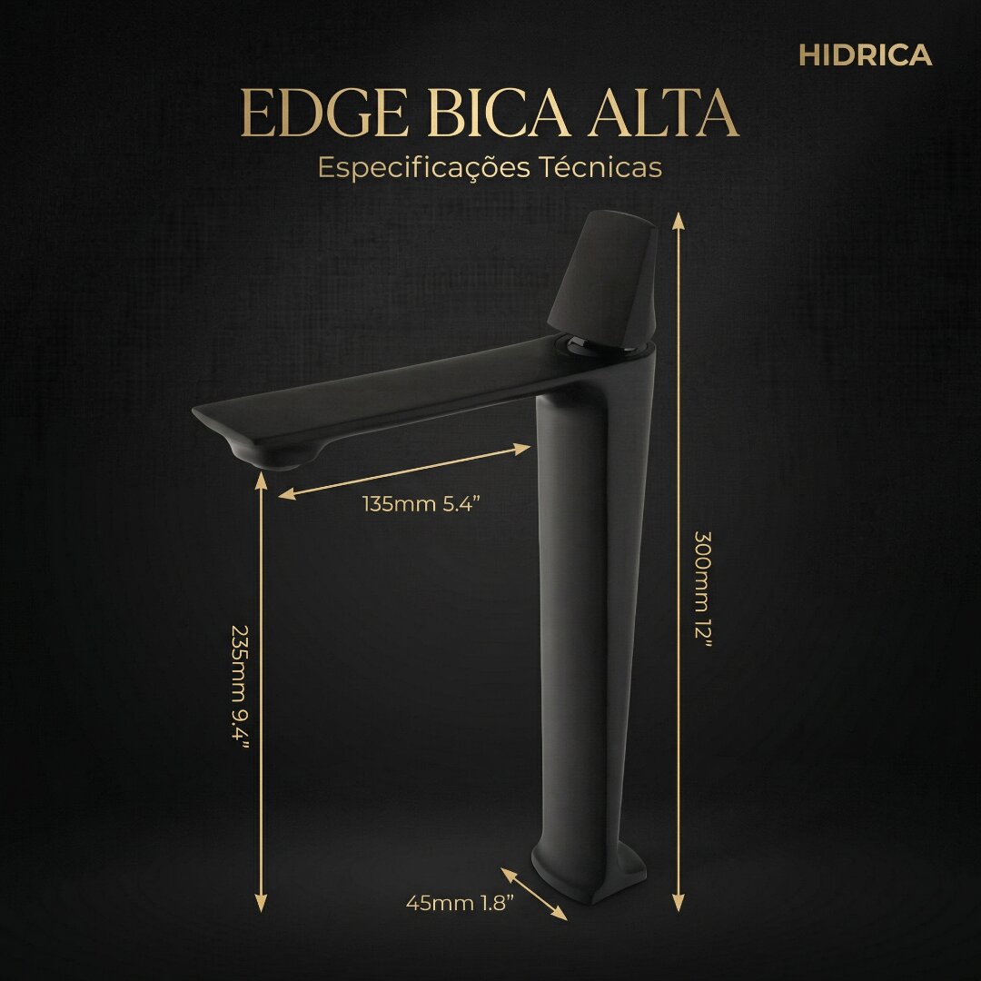 Torneira Monocomando bica Alta/Baixa para banheiro Edge