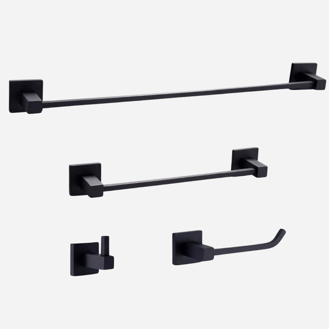 Kit de Penduradores para banheiro Square -  4 Peças