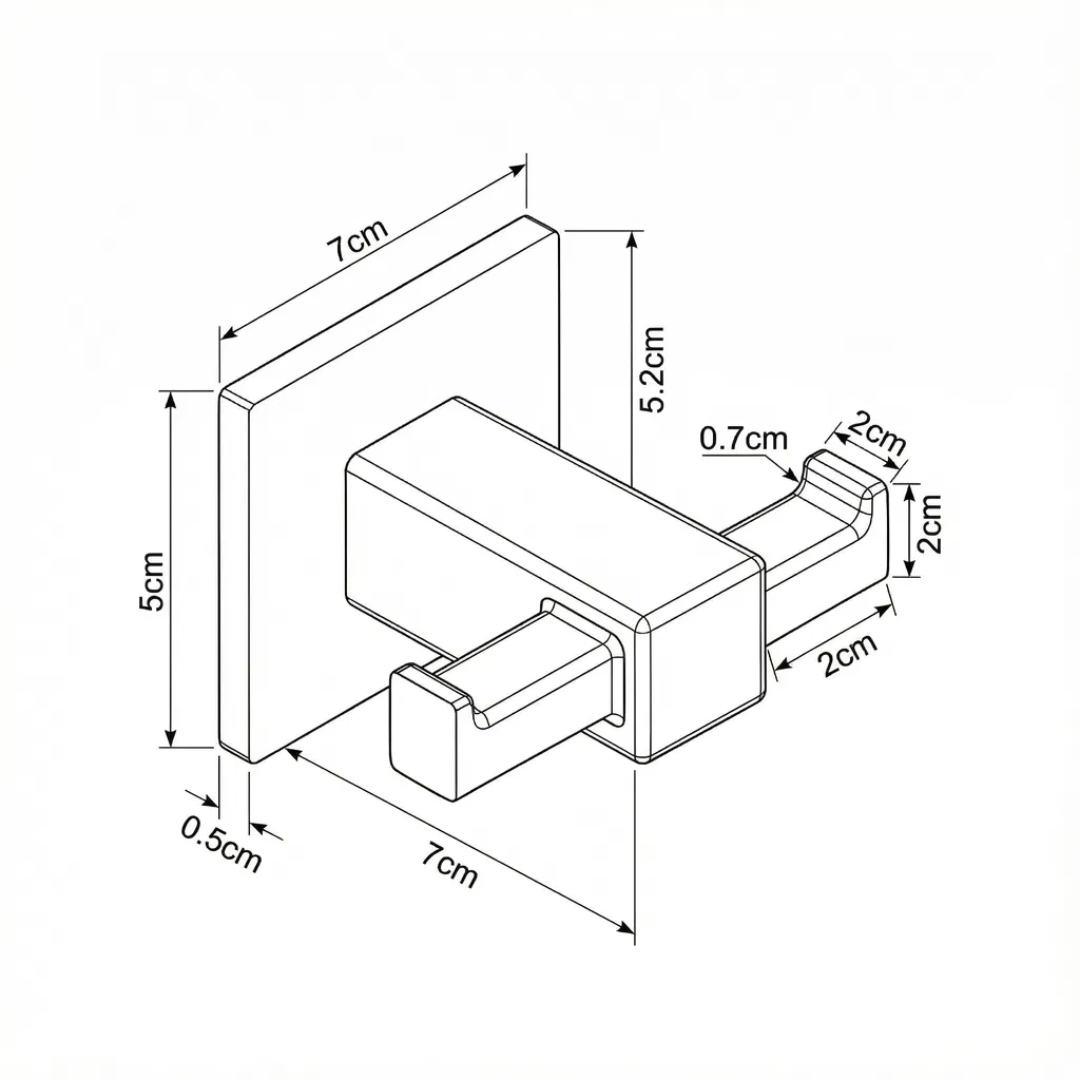 Cabide Duplo Square Inox 304