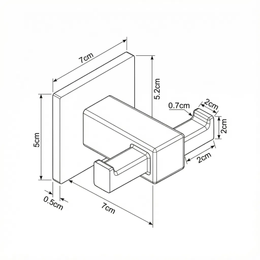 Cabide Duplo Square Inox 304