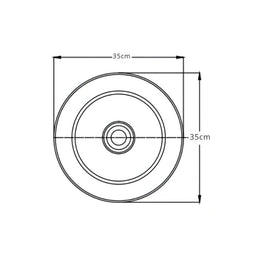 Cuba de Louça Redonda Tivoli 35x35cm Branco