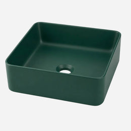 Cuba de louça para banheiro sobrepor quadrada Évora 36cmx36cm