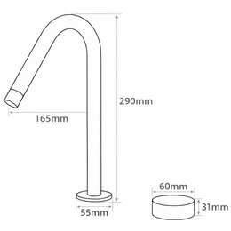 Misturador Monocomando com bica giratória para banheiro Liscio