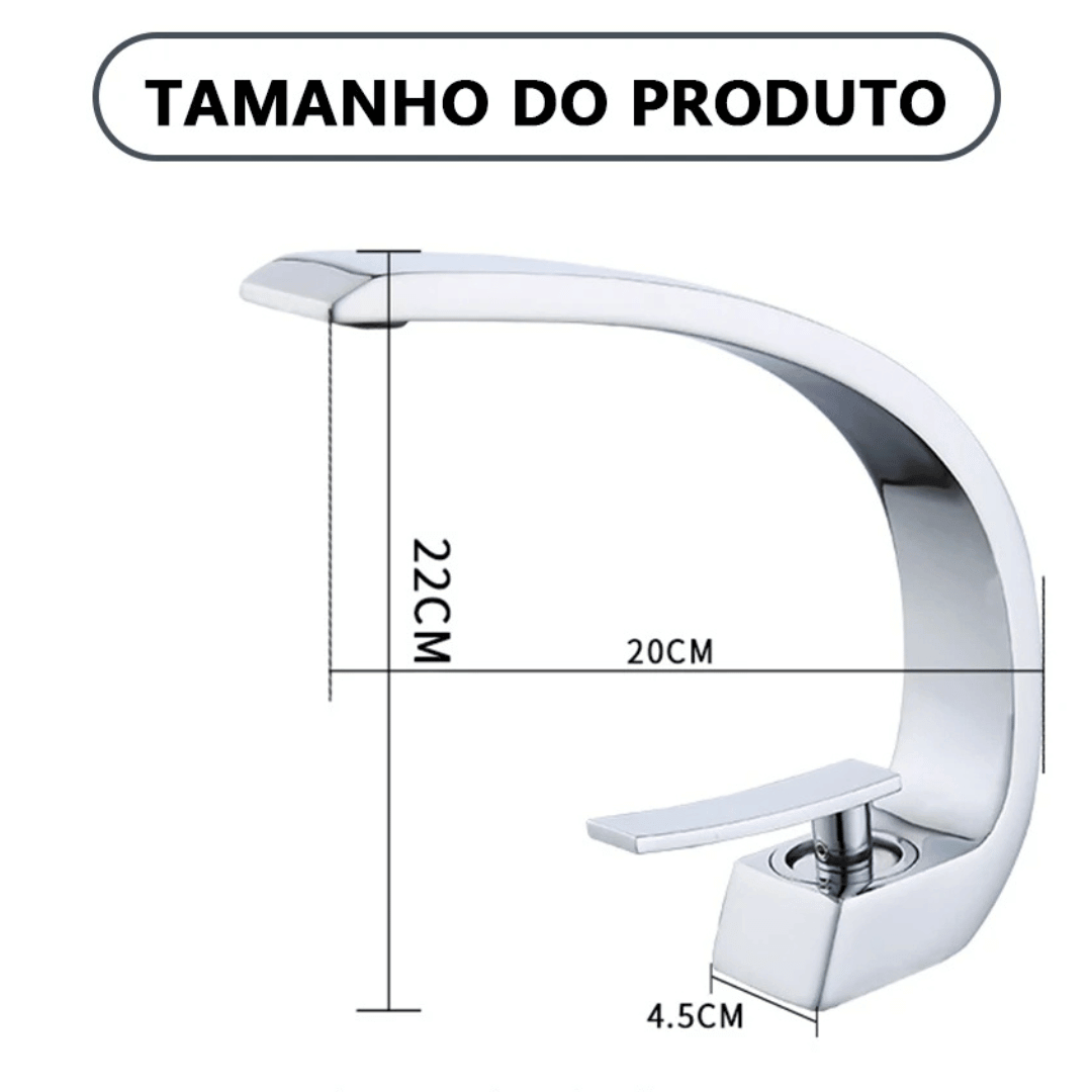 Torneira Moderna de Bacia - Torneira Com Misturador Monocomando Hídrica