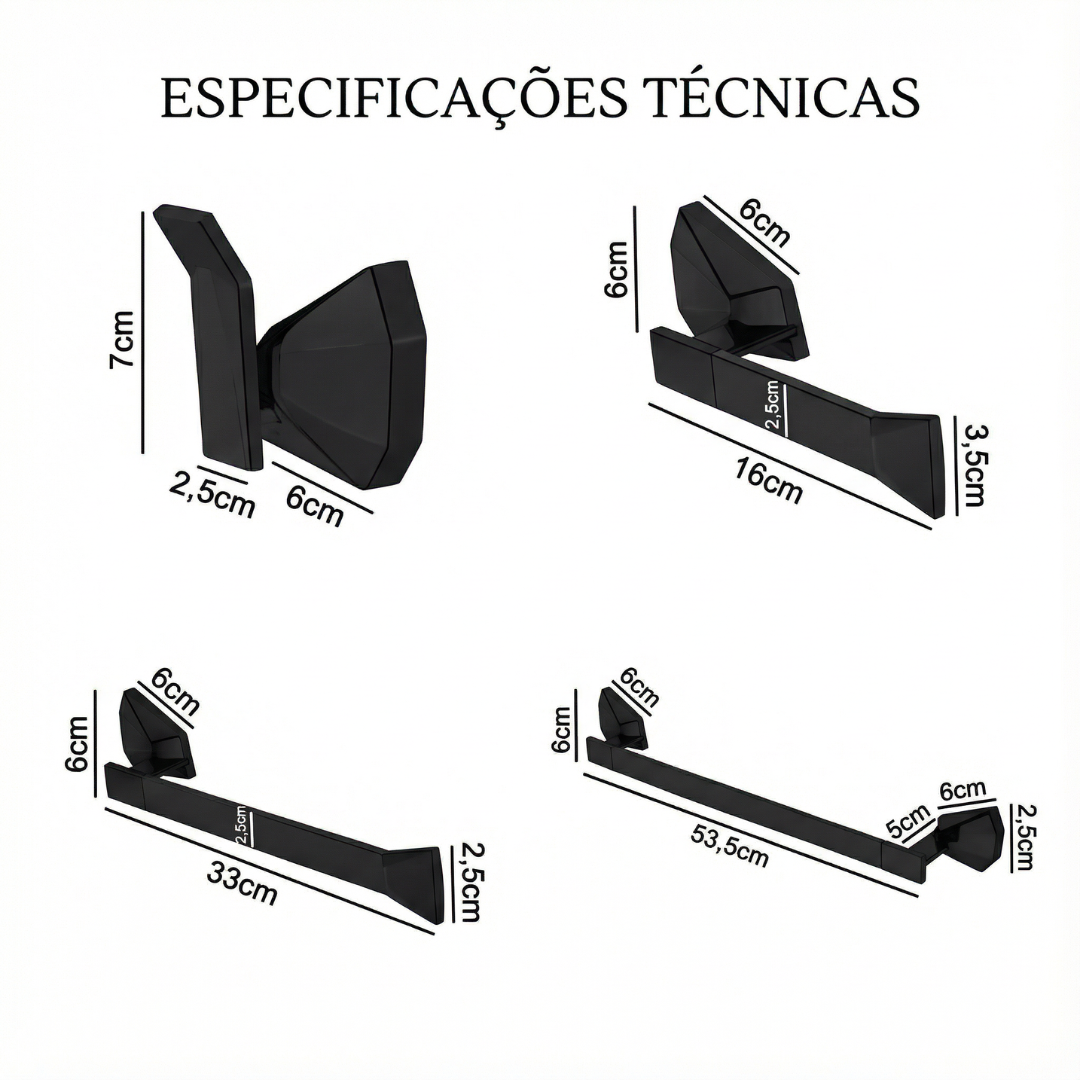 Kit Completo de penduradores Diamond 4 peças