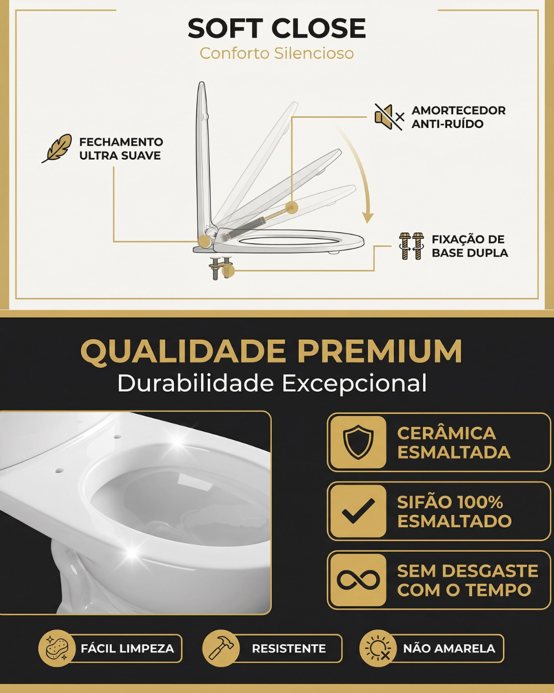 Vaso Sanitário Monobloco Linea Jato Plus com assento soft close