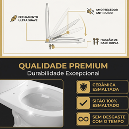 Vaso Sanitário Monobloco Linea Jato Plus com assento soft close