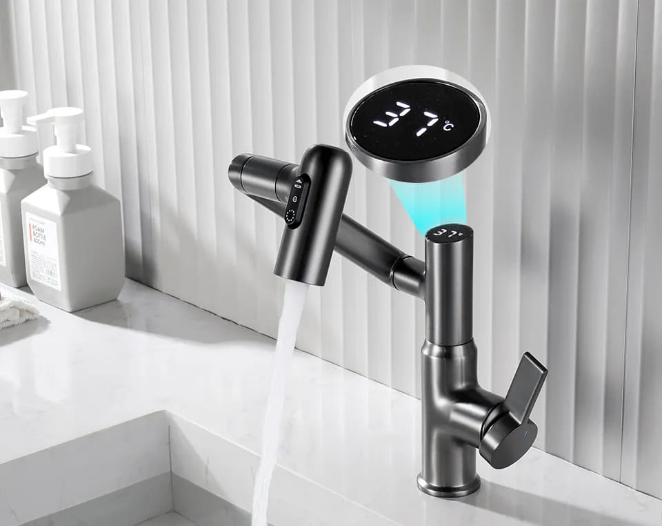 Torneira para Banheiro Monocomando com DIsplay Digital de Temperatura- Modelo Louise Hídrica