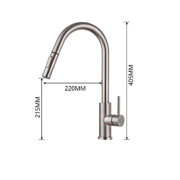 Torneira Extensível Gourmet Monocomando - Inox 304 Hídrica