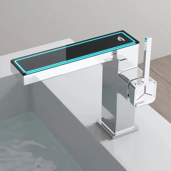 Torneira Monocomando Bica Baixa para Lavabo com Display de temperatura digital - Linha Square