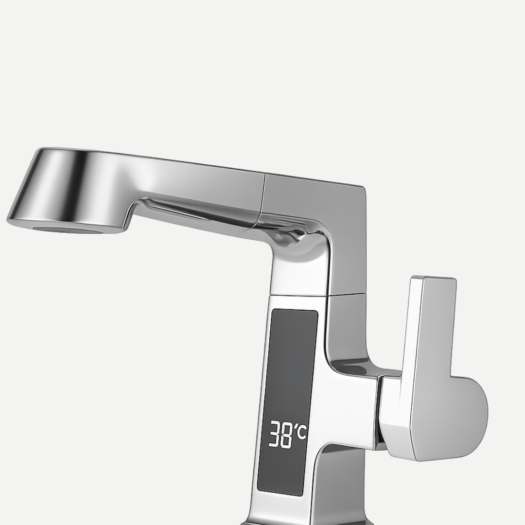 Torneira para Banheiro com Mangueira Extensível e Display - Monocomando Swirl