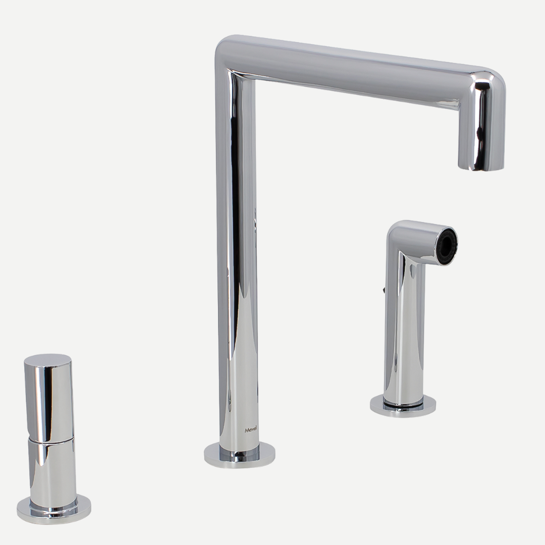 Misturador Monocomando com ducha exensível Bica alta para cozinha Pipeline