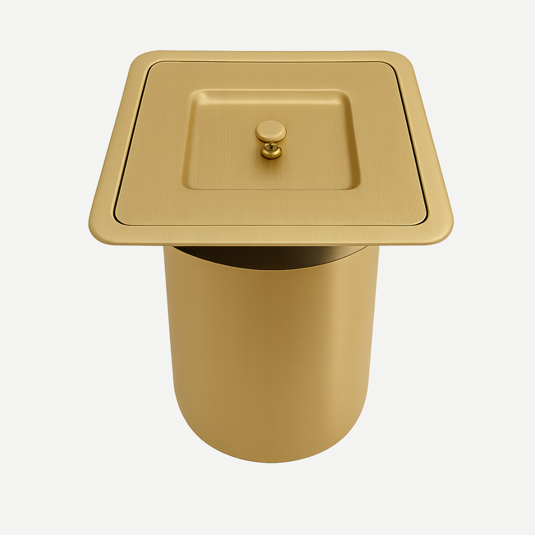 Lixeira de embutir Quadrada Escovada Lux 5L Inox 304