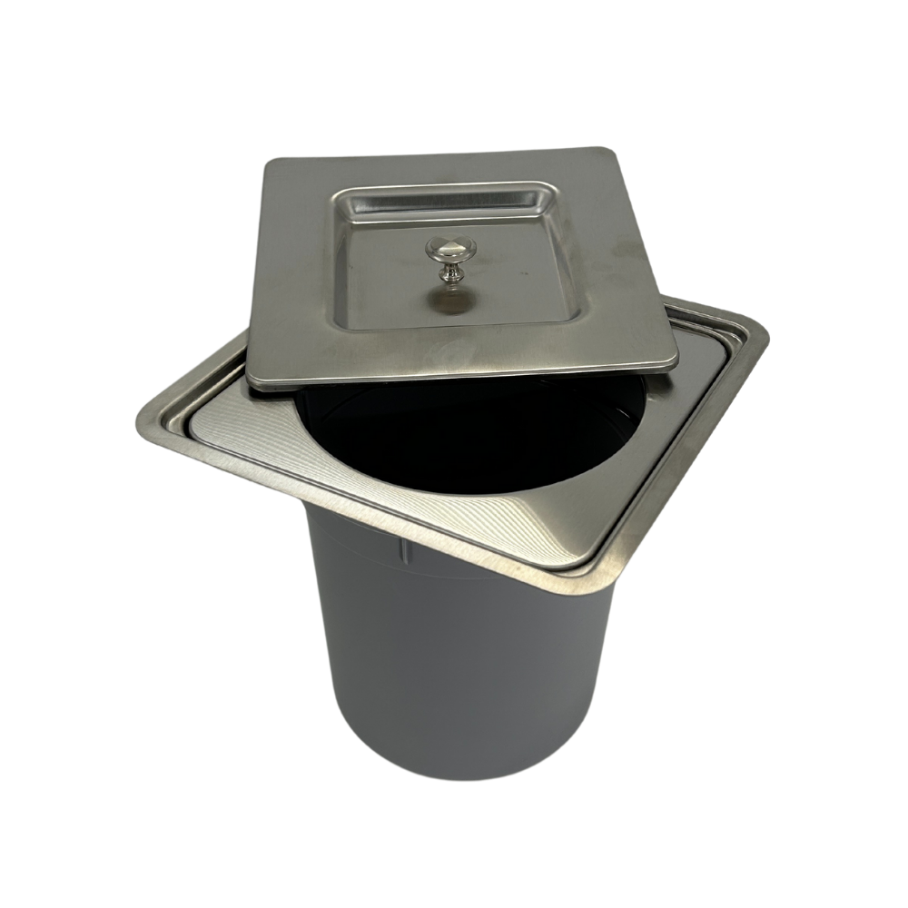 Lixeira de embutir Quadrada Escovada Lux 5L Inox 304