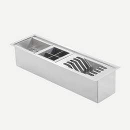 Calha úmida Lux Aço escovado 60X16 com acessórios