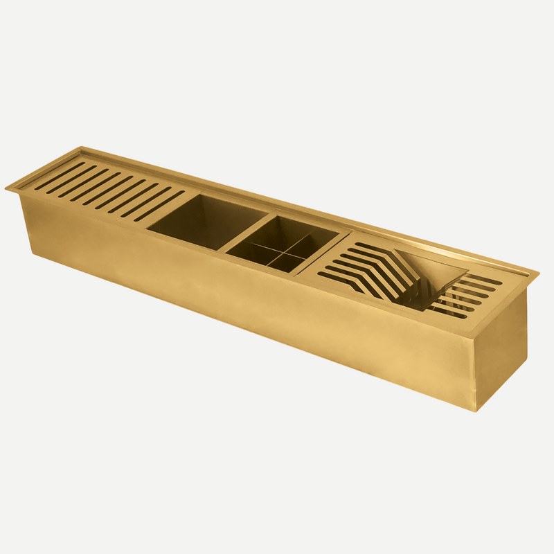 Calha úmida Lux 900 Escovado 90X16 com acessórios - 4 cores