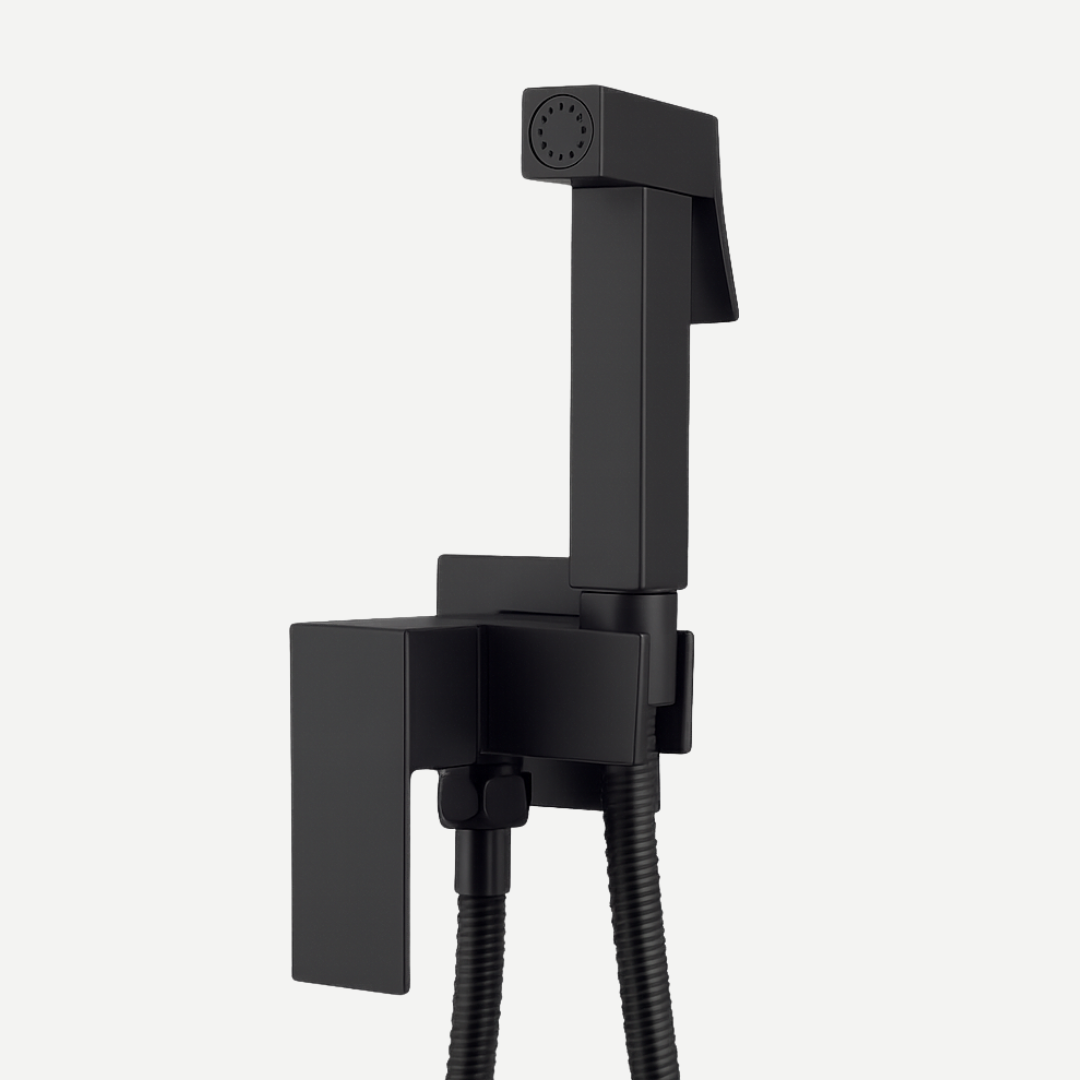 Ducha Higiênica Monocomando 100% metal com suporte Acoplado Square - Aço inox 304