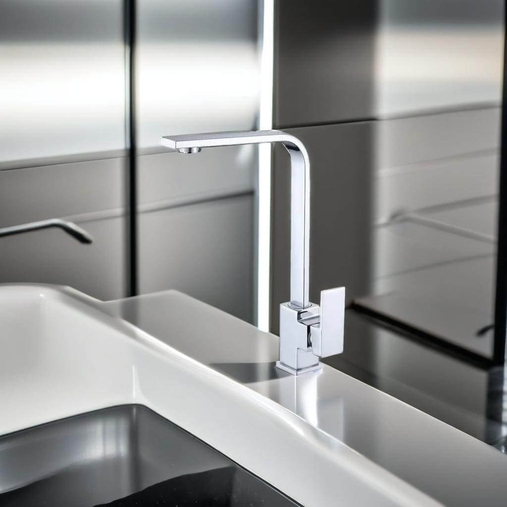 Torneira para Cozinha Monocomando Quadratta Luxe com Misturador