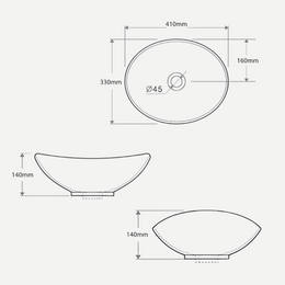 Cuba de Apoio Oval MV01 41×33 Branca